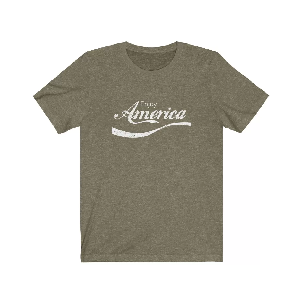 Tee The People - Enjoy America T-Shirt - Heather Olive