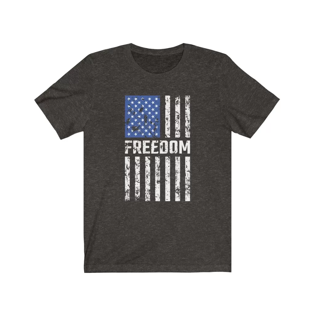 Tee The People - Freedom Flag T-Shirt - Black Heather