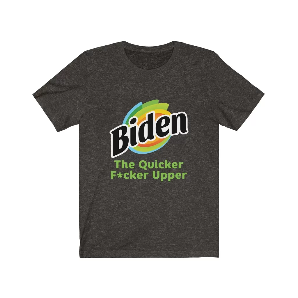 Tee The People - Biden The Quicker F*cker Upper T-Shirt - Black Heather