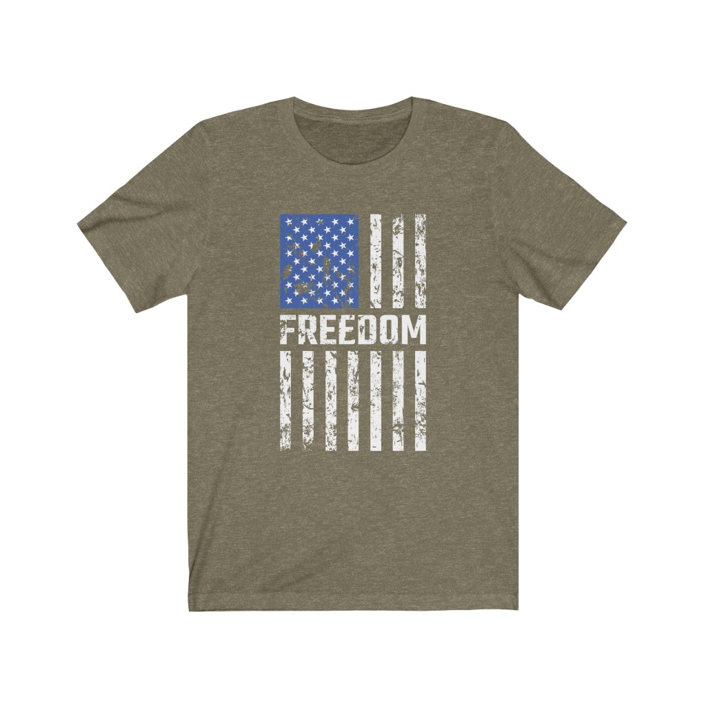 Tee The People - Freedom Flag T-Shirt - Heather Olive