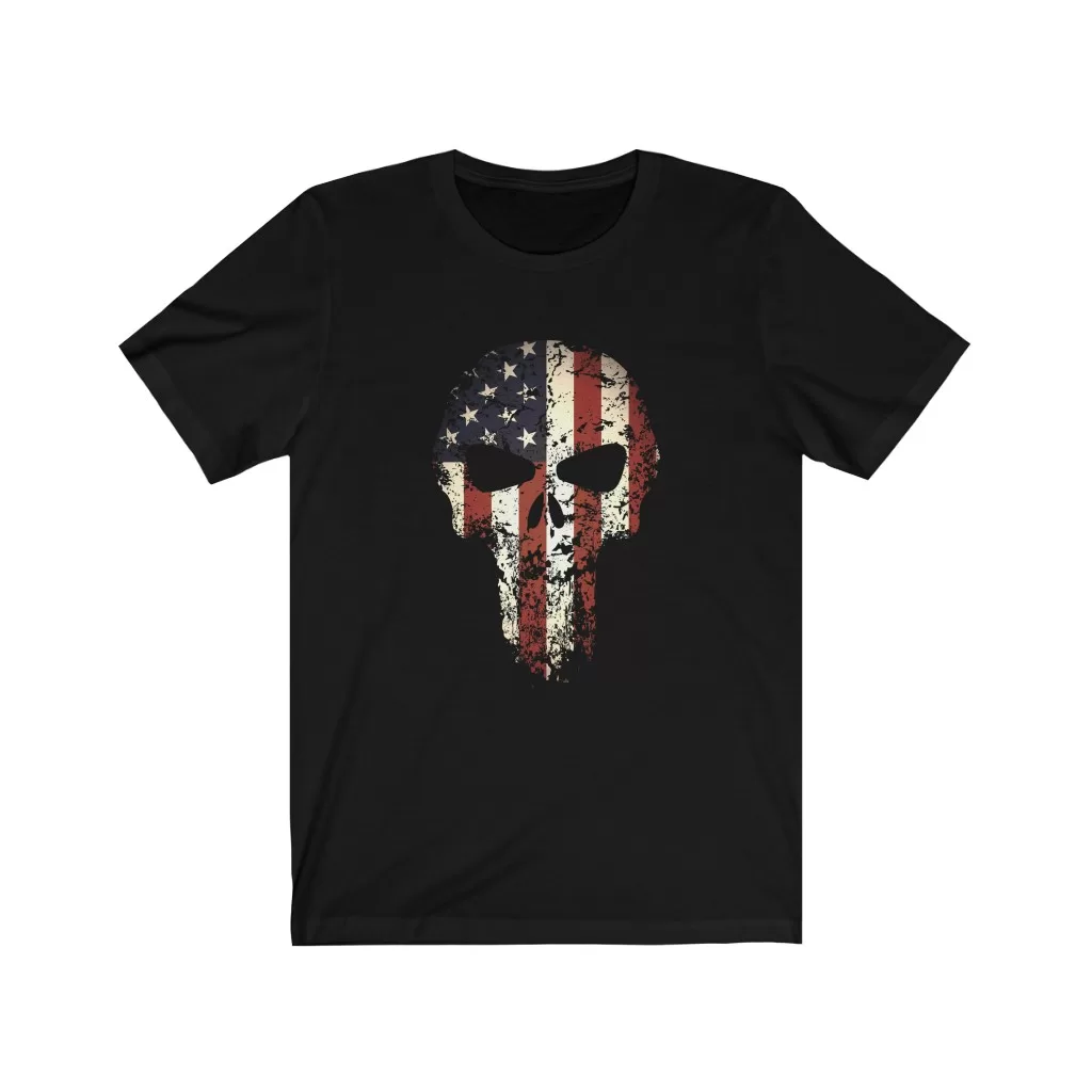 Tee The People - American Flag Skull T-Shirt - Black