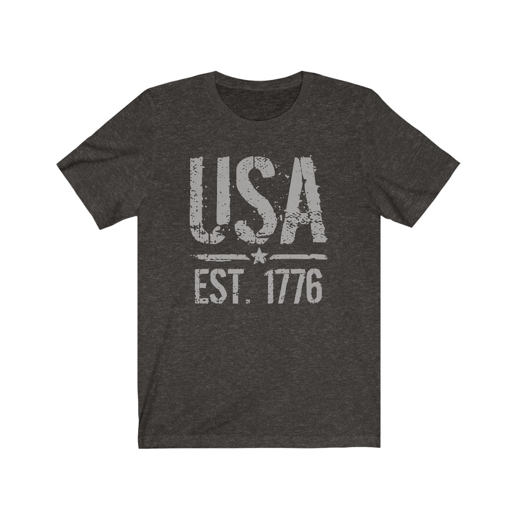 Tee The People - USA Established 1776 T-Shirt - Black Heather