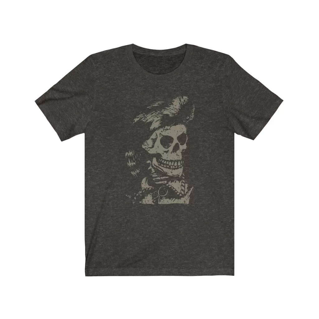 Tee The People - Davy Crockett Skull T-Shirt Black Heather