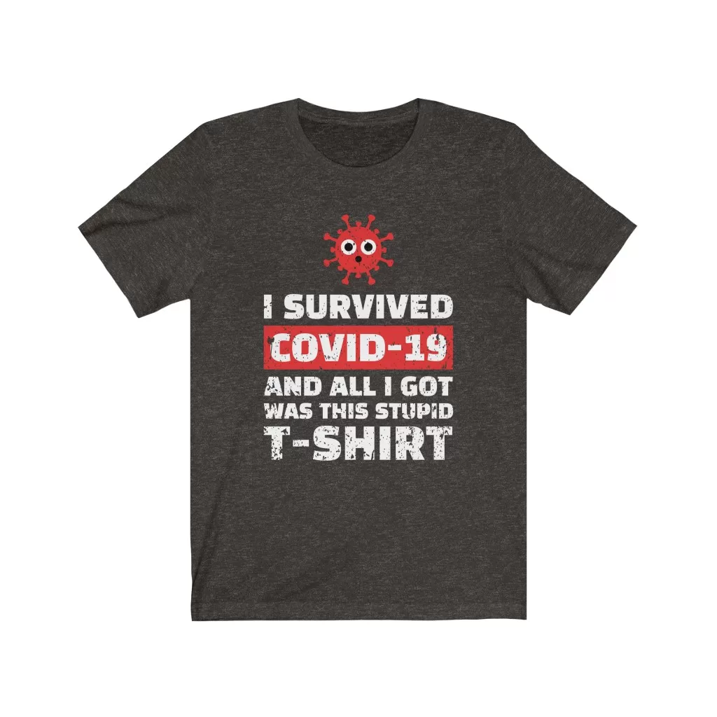 Tee The People - I Survived COVID-19 T-Shirt Black Heather
