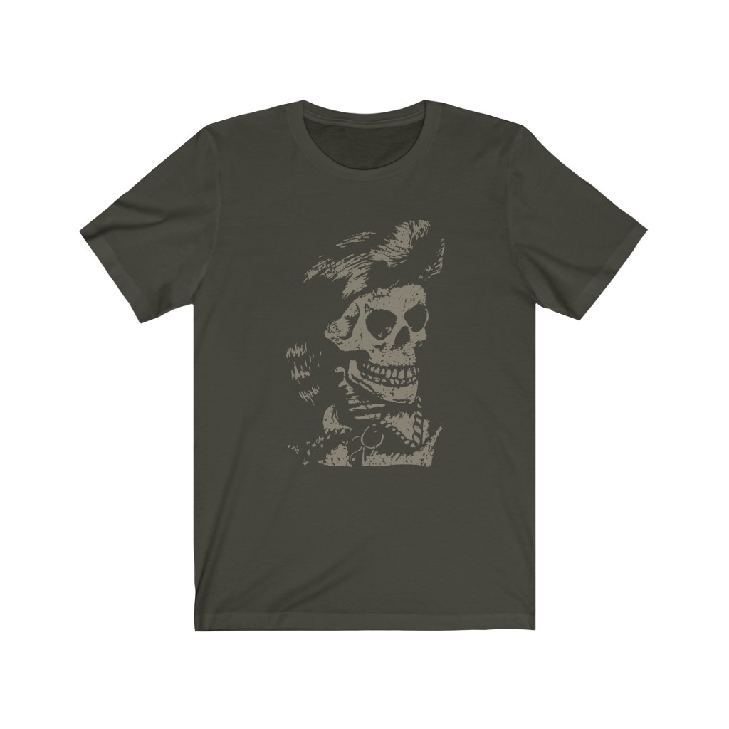 Tee The People - Davy Crockett Skull T-Shirt Dark Olive